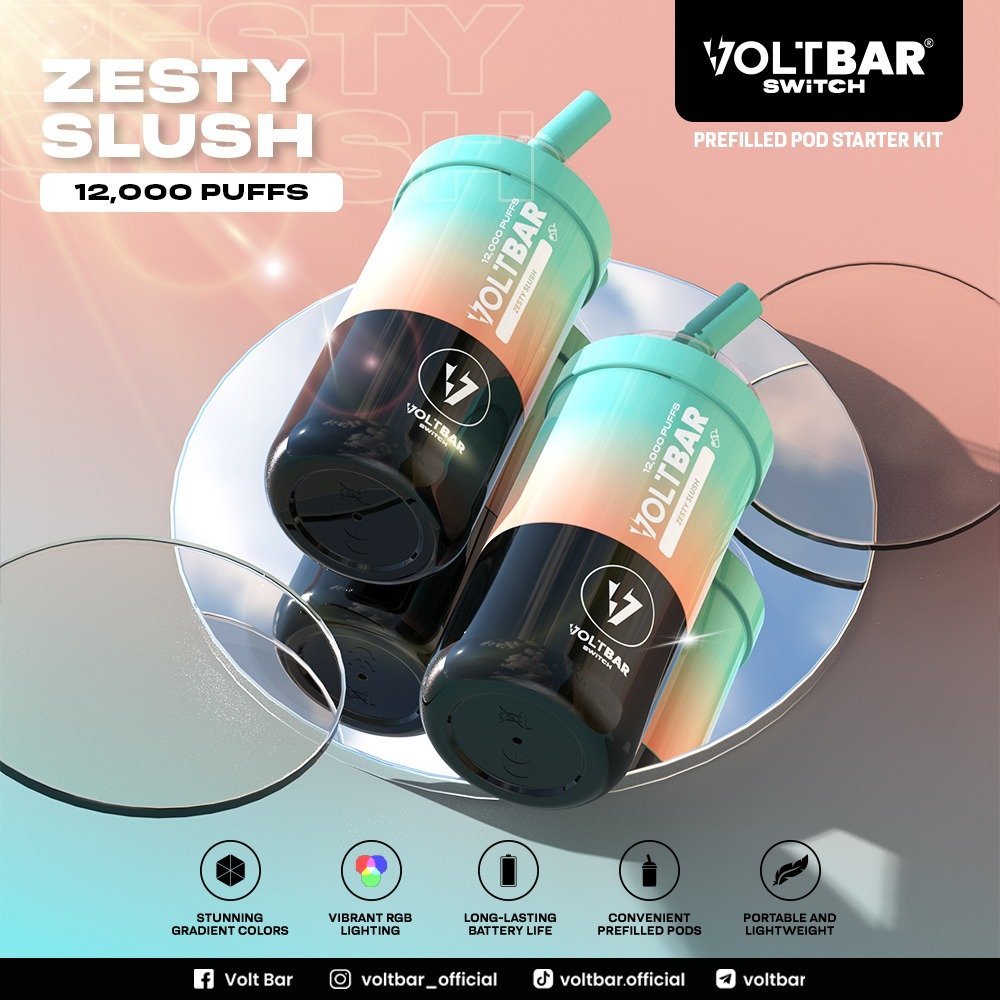 VOLTBAR SWITCH 12,000 PUFFS FULL KIT ZESTY SLUSH