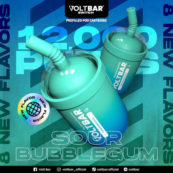 VOLTBAR SWITCH 12,000 PUFFS CARTIDGE SOUR BUBBLEGUM