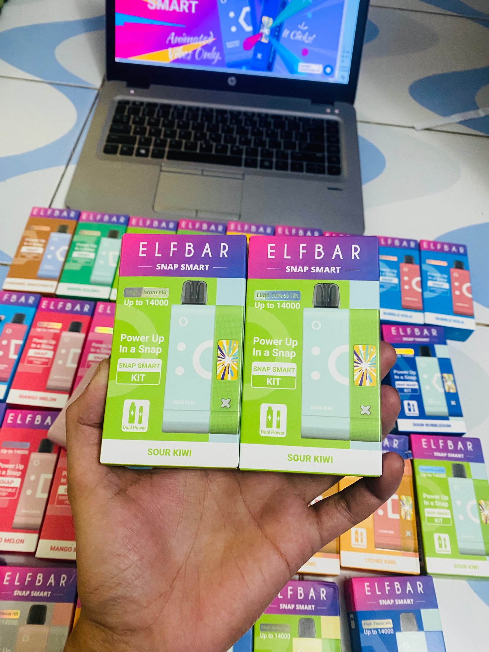 ELFBAR SNAP SMART FULL KIT 14,000 PUFFS SOUR KIWI