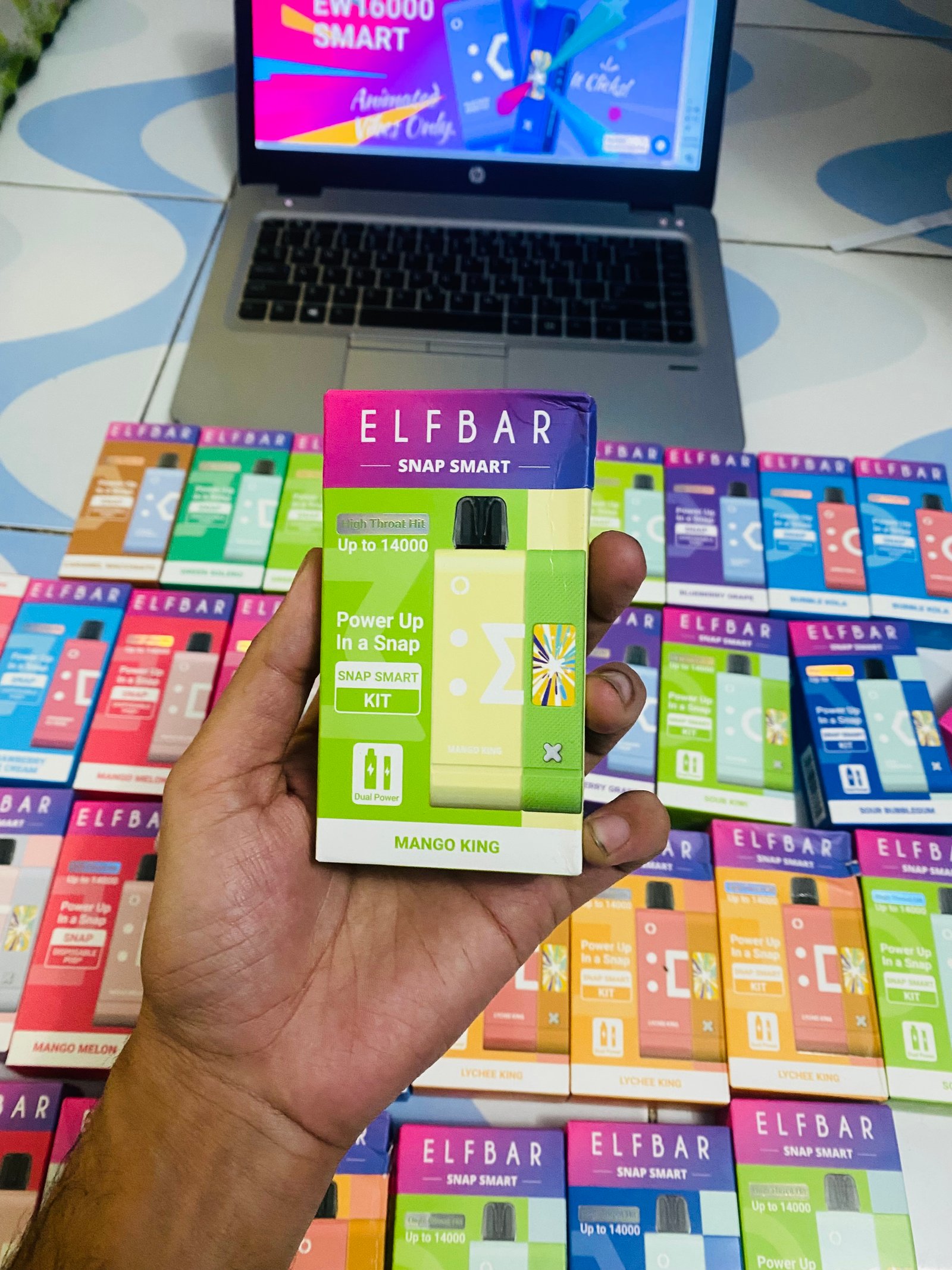 ELFBAR SNAP SMART FULL KIT 14,000 PUFFS MANGO KING