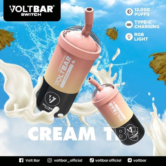 VOLTBAR SWITCH 12,000 PUFFS FULL KIT CREAM TBC