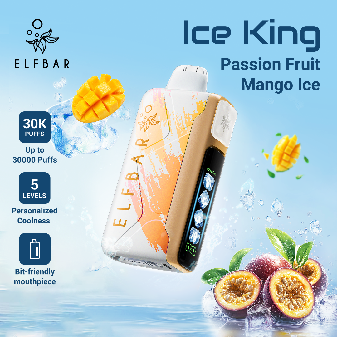 ELFBAR ICE KING 30,000 PUFFS  PASSIONFRUIT MANGO ICE