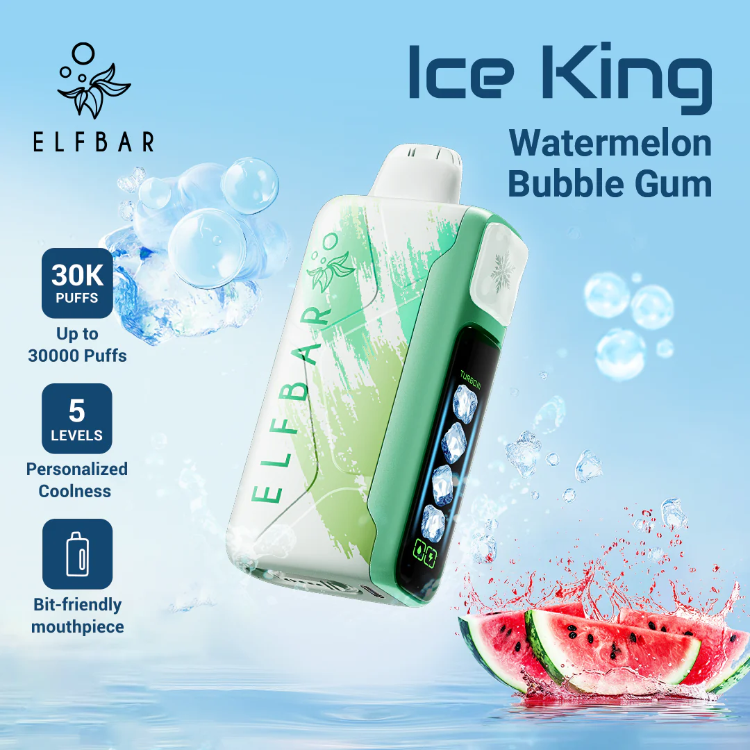 ELFBAR ICE KING 30,000 PUFFS WATERMELON  BUBBLEGUM