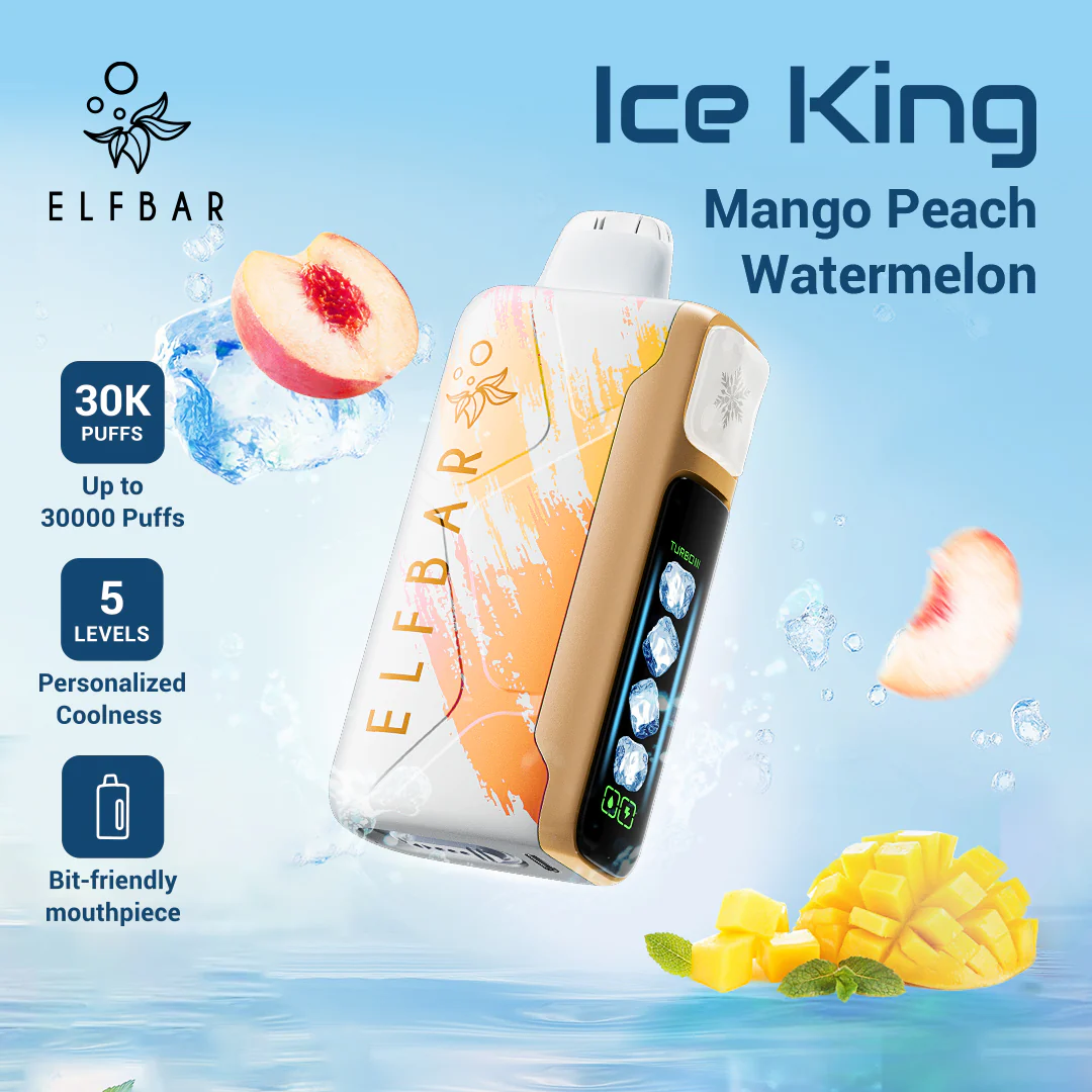 ELFBAR ICE KING 30,000 PUFFS MANGO PEACH WATERMELON