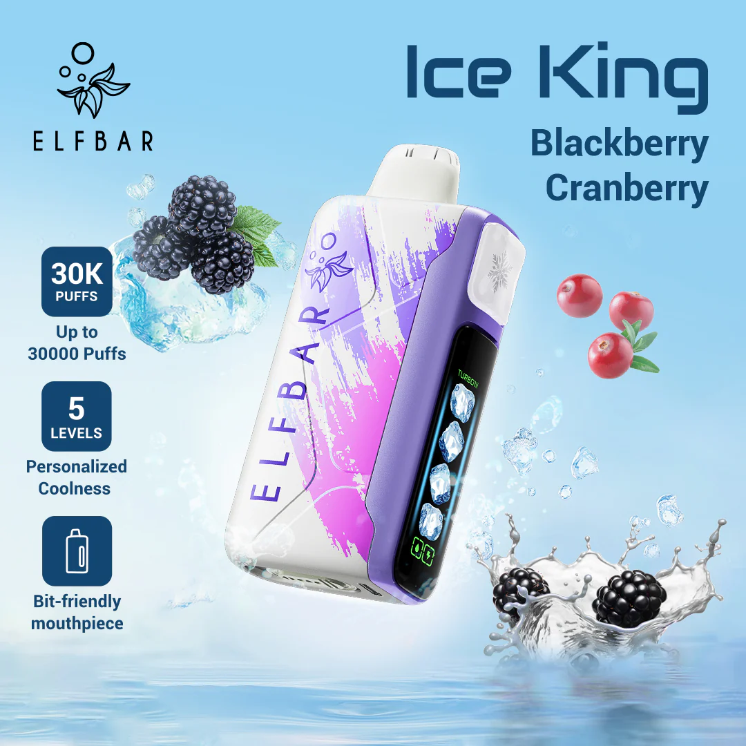 ELFBAR ICE KING 30,000 PUFFS BLACKBERRY CRANBERRY