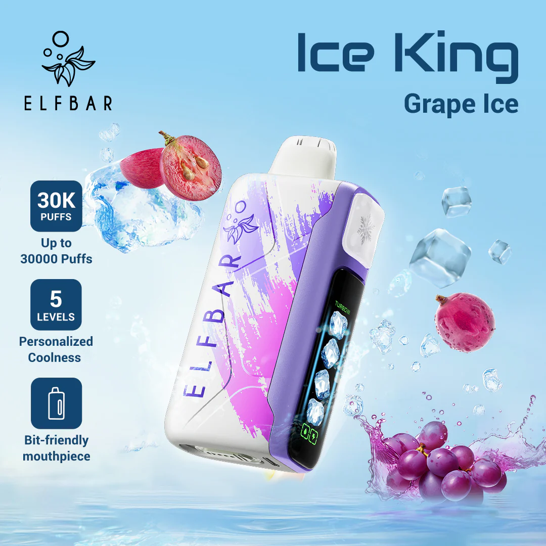 ELFBAR ICE KING 30,000 PUFFS  GRAPE ICE